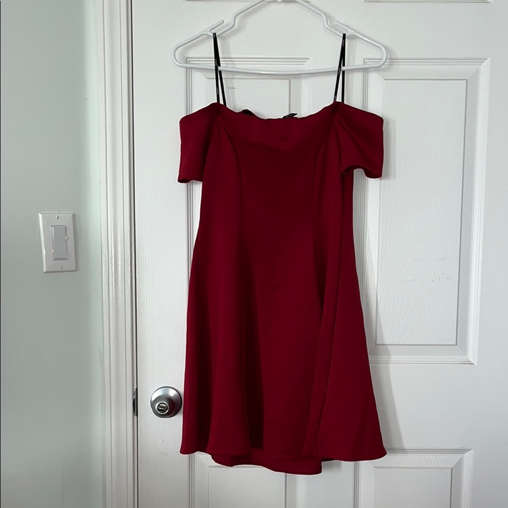 Elegant Red Off-Shoulder Dress
